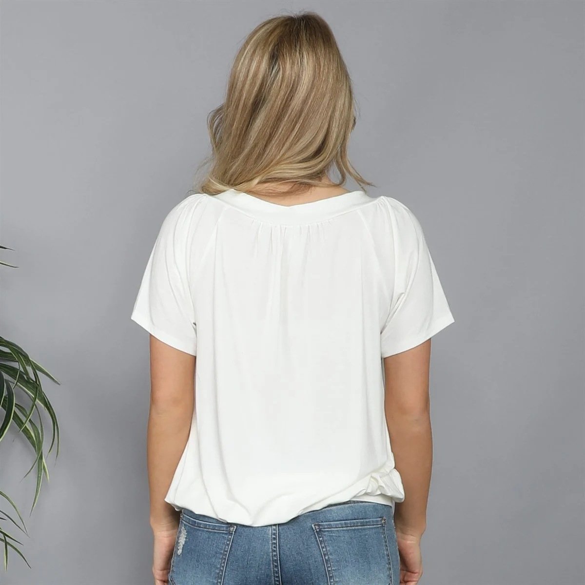 Sofia Pleated V-Neck Top