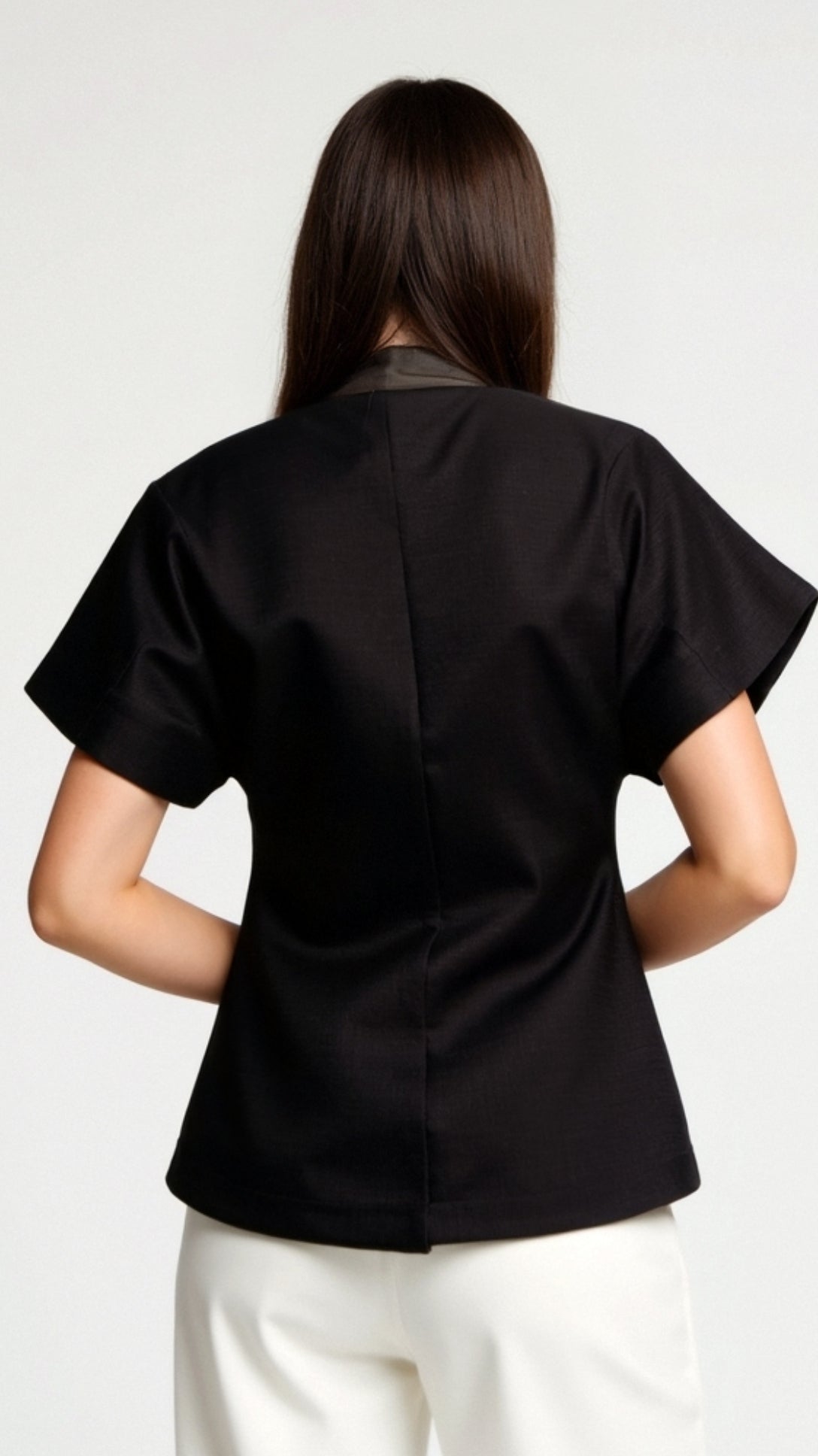 Amy Structured V-Neck Blouse 8