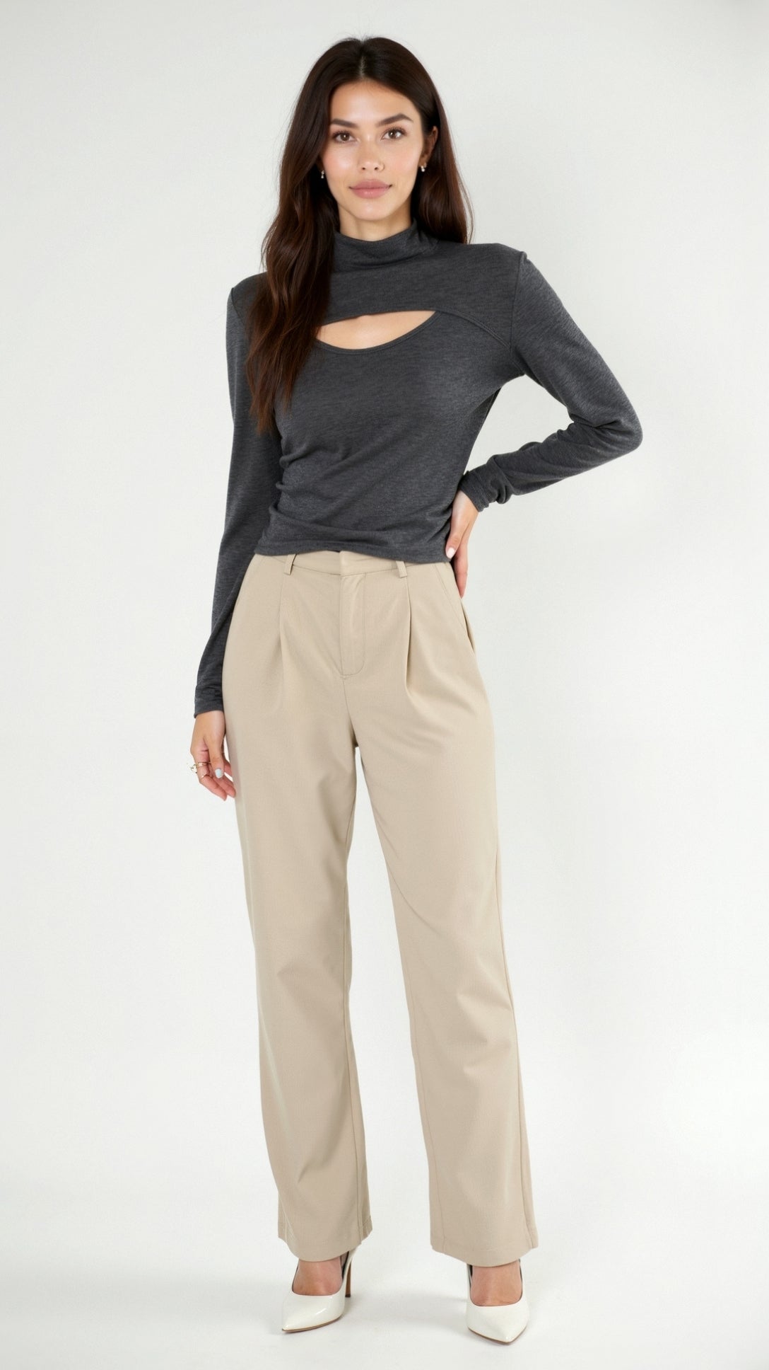 Barbara Chic Cutout Long Sleeve Top 10