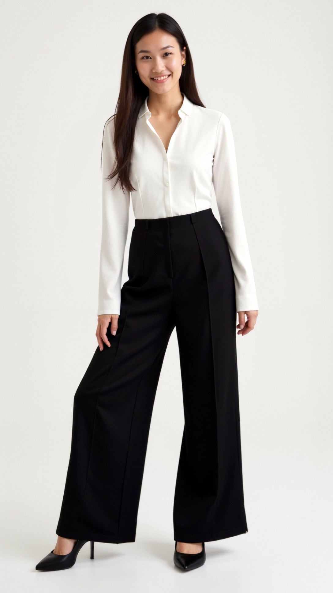 Brooke Tailored Wide-Leg Trousers 0