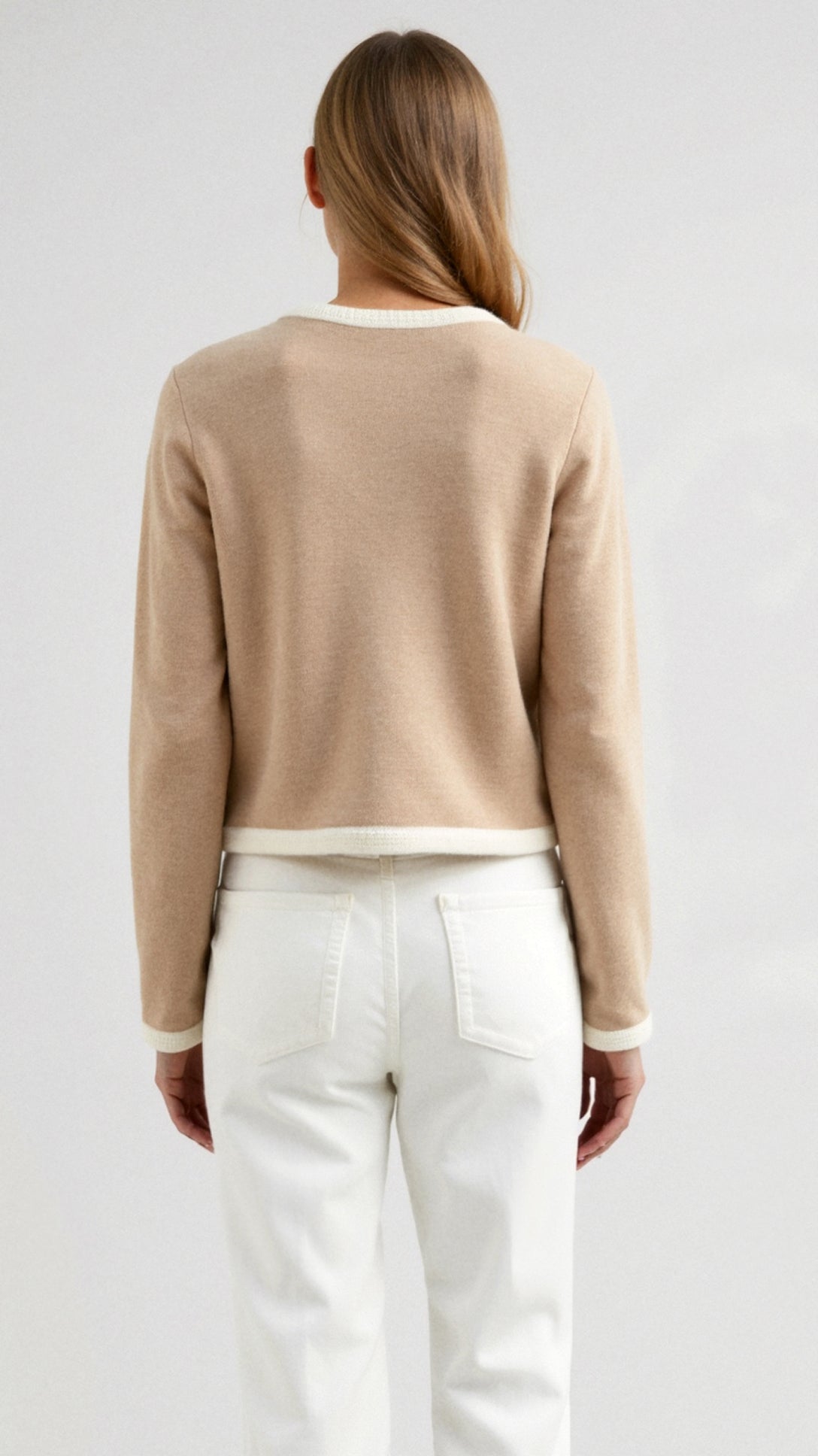 Diana Cropped Contrast Trim Cardigan 1