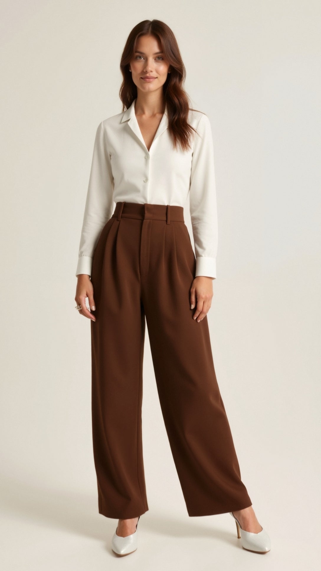 Emma Pleated Wide-Leg Trousers 13