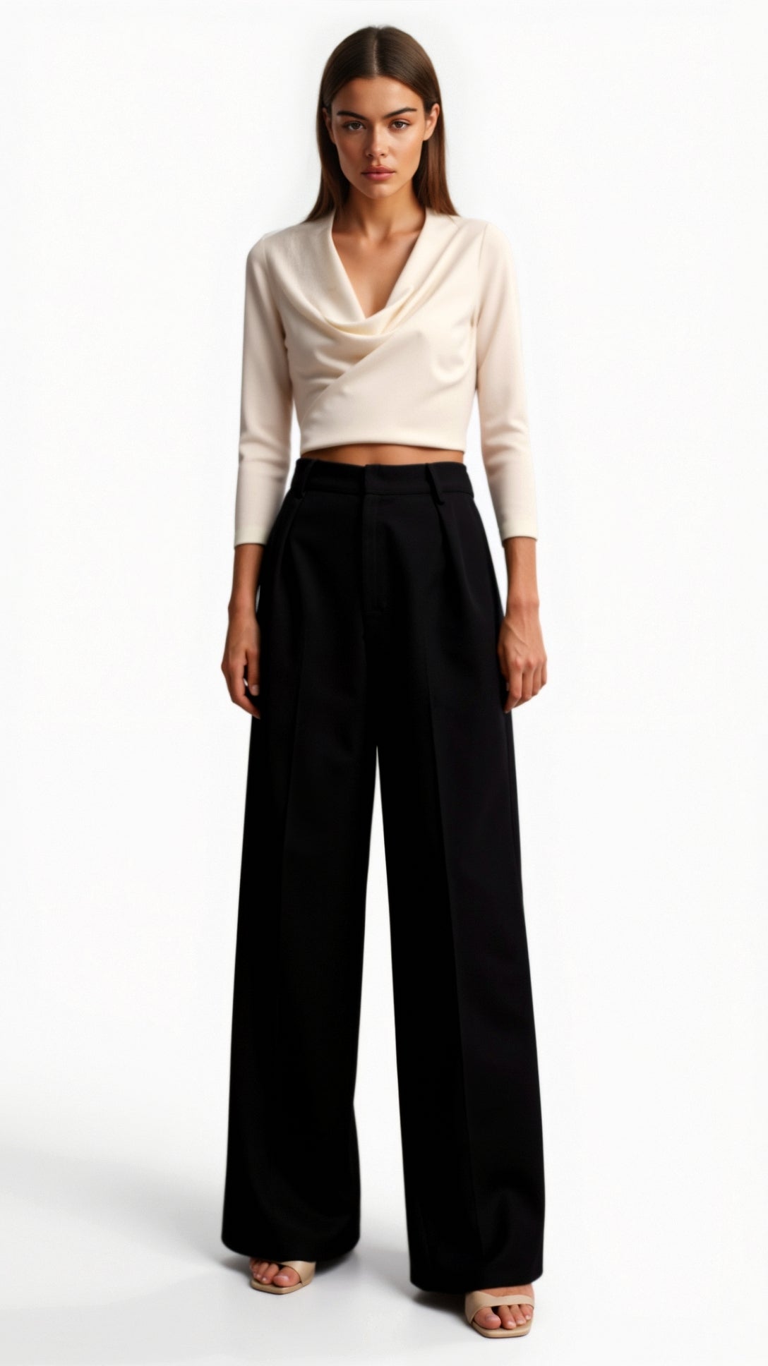Hazel Tailored Wide-Leg Trousers 0