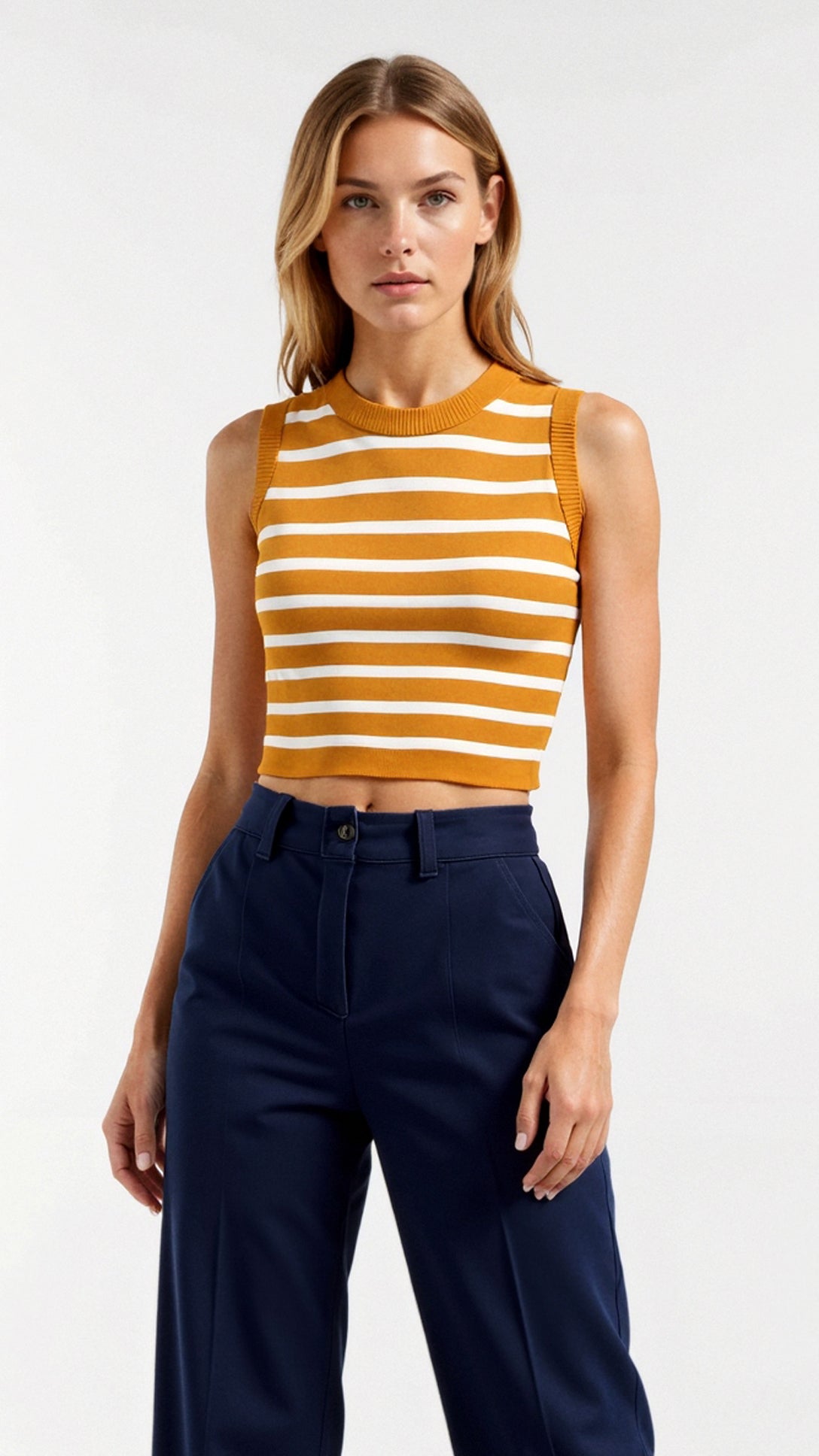 Heloise Striped Fitted Tank Top 0