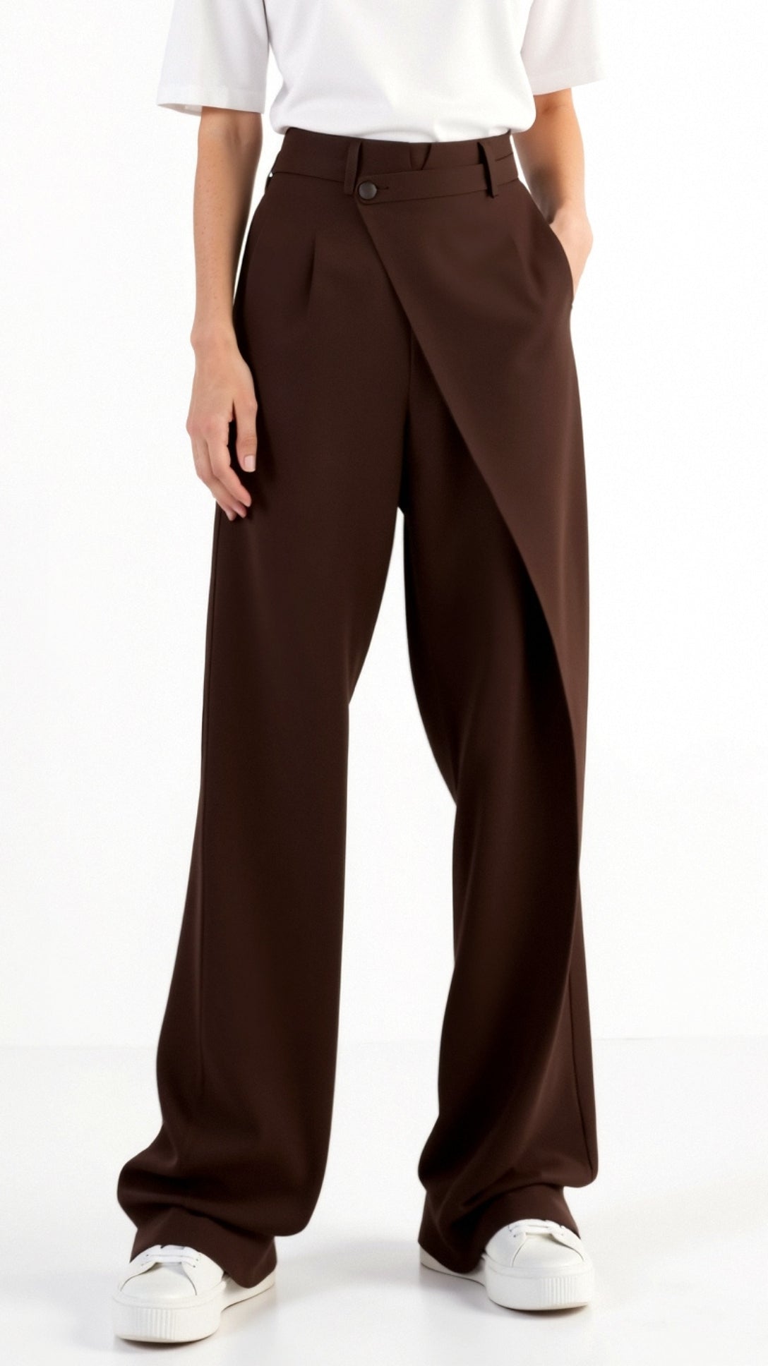 Jean Asymmetrical Wide-Leg Trousers Women 6