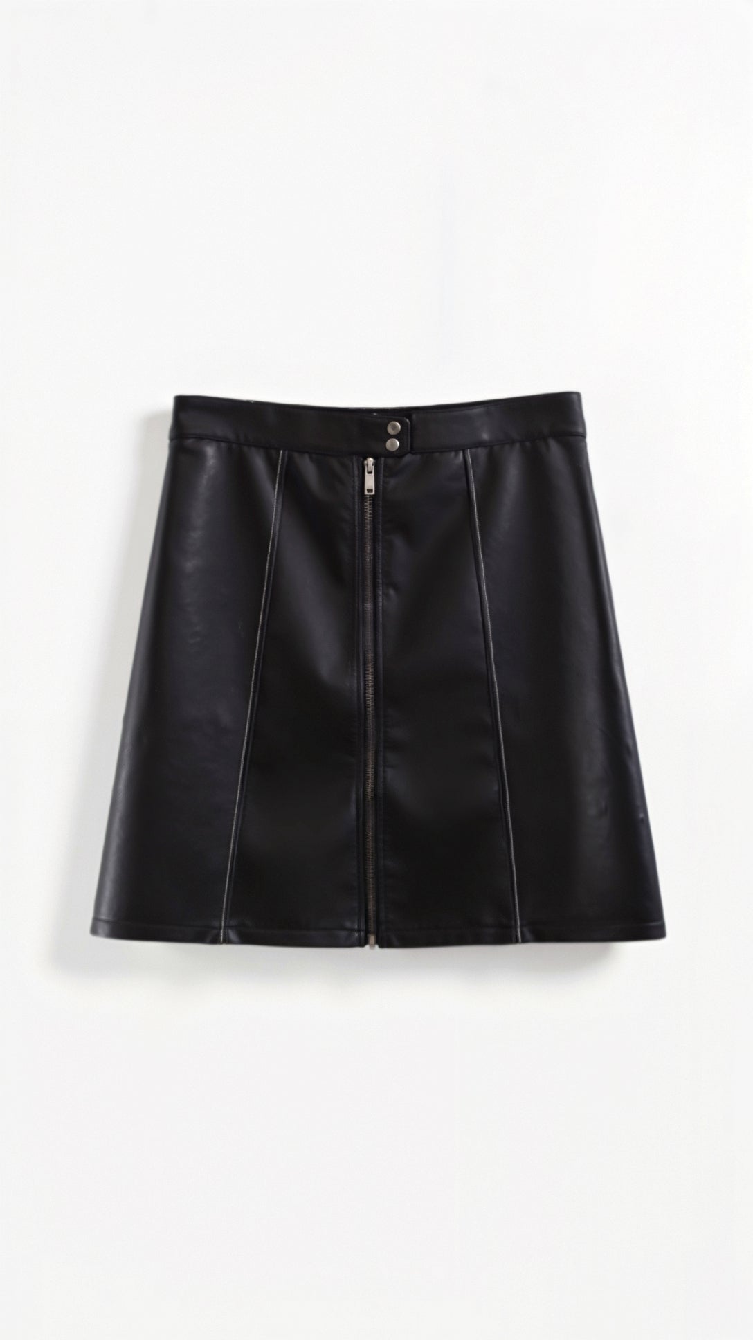 Jenna Edgy Black Leather Mini Skirt for Women 2