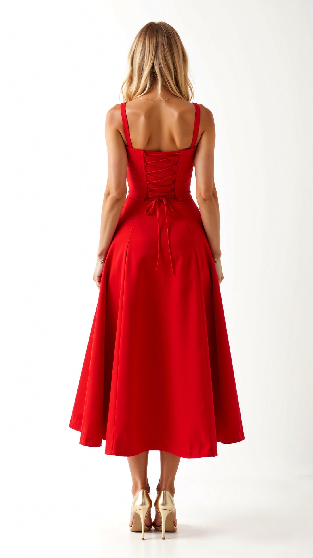 Lila Elegant Sweetheart Midi Dress for Wedding Guests and Summer Events 7