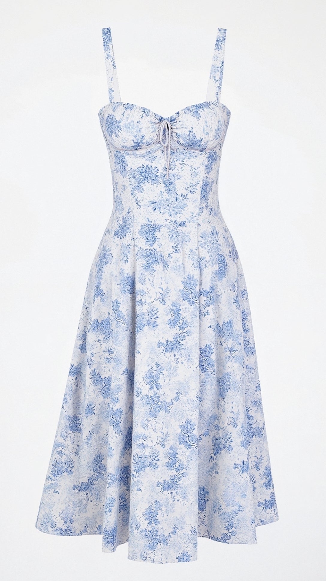 Lila Floral Midi Dress - Sweetheart Neckline Summer Dress for Wedding Guests 2