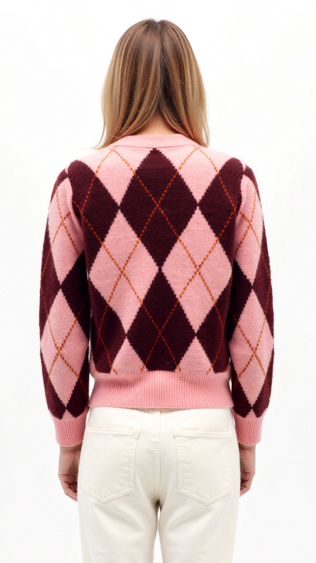 Melody Playful Argyle Cardigan 1