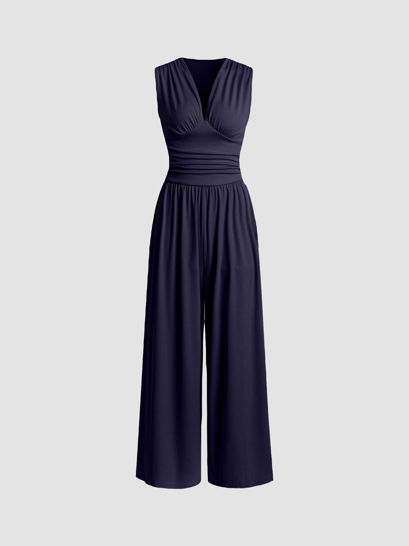 Valentina Plunge Wide-Leg Jumpsuit