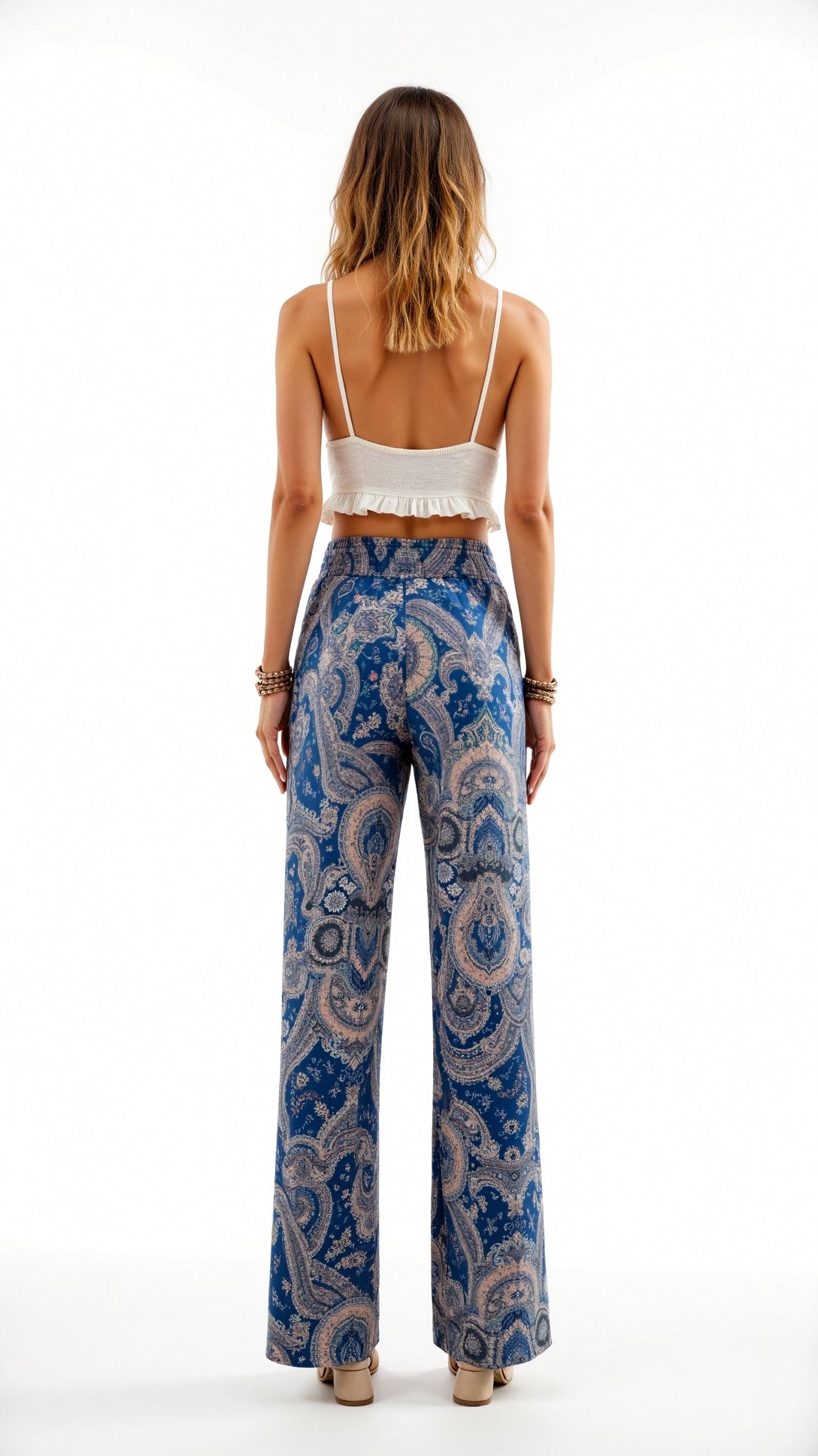 Pam Vibrant Paisley Wide-Leg Trousers 2