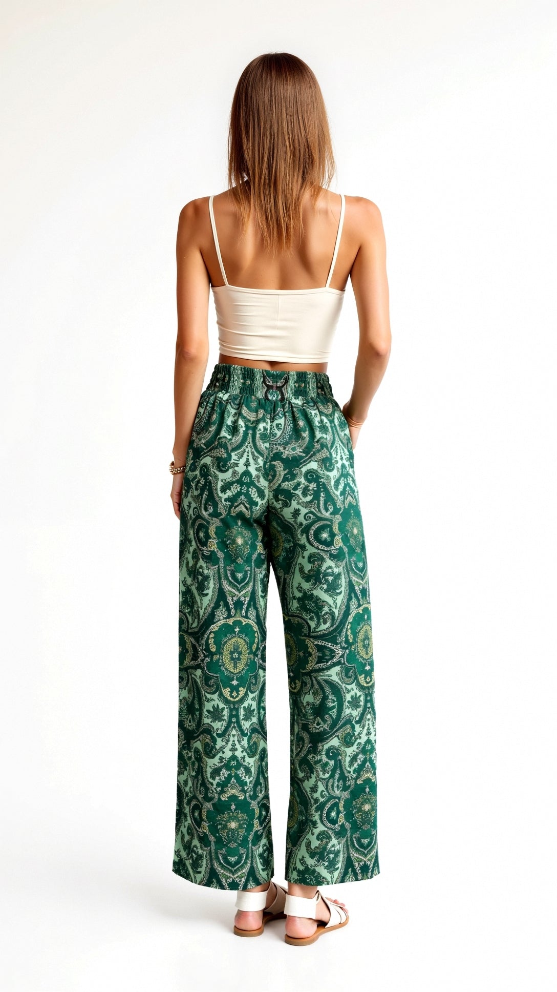 Pam Vibrant Paisley Wide-Leg Trousers 7
