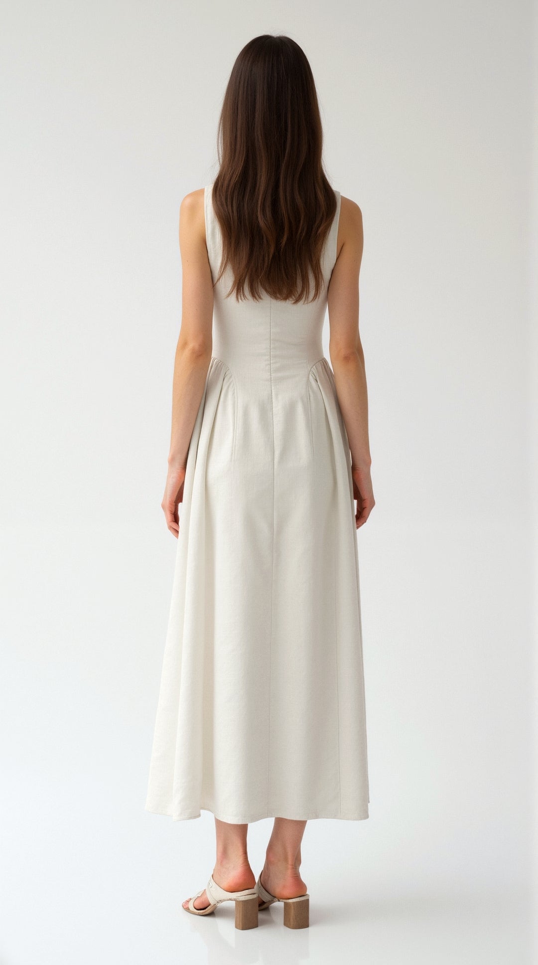 Samantha Breezy White Linen Cutout Summer Dress 4