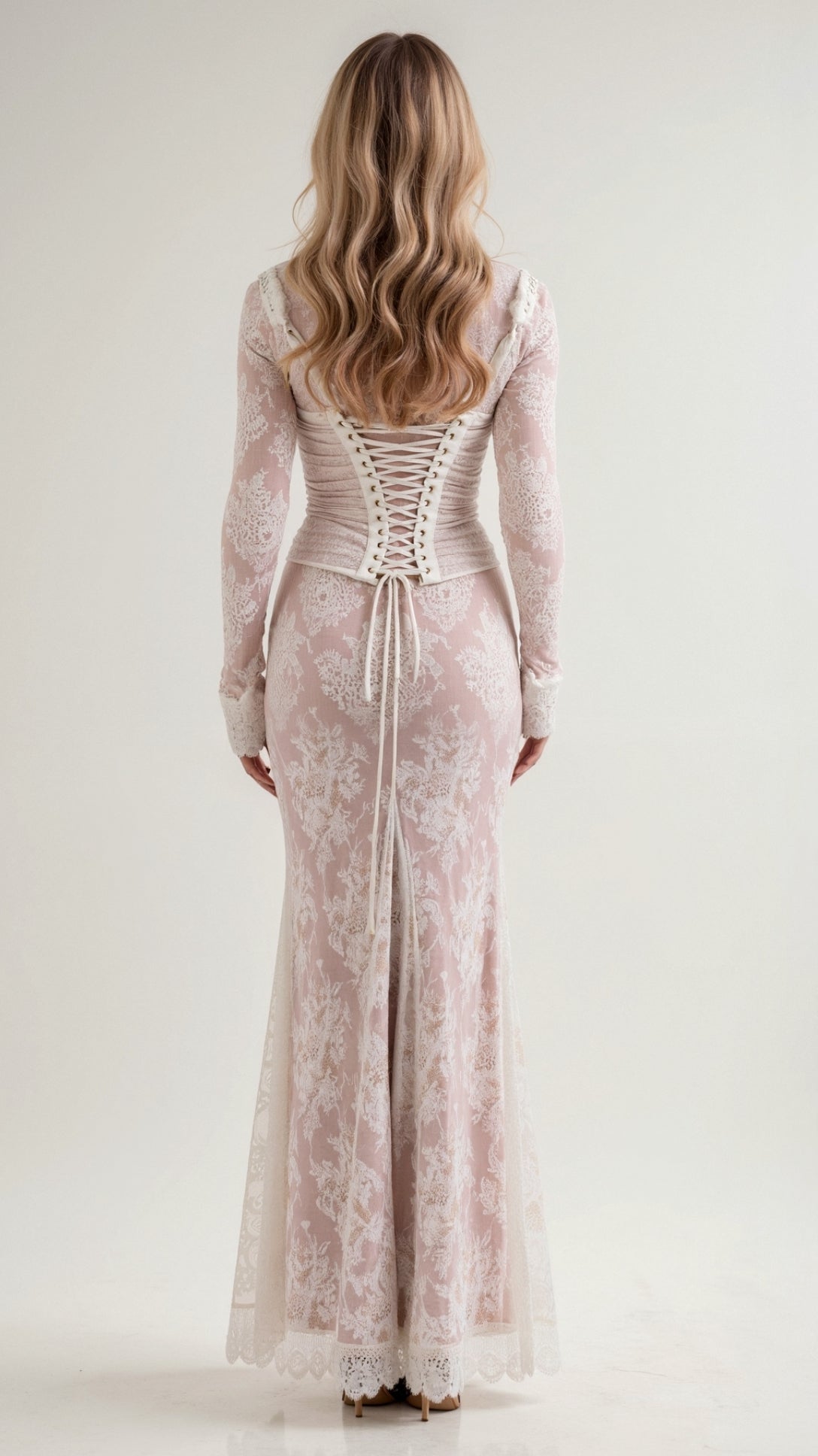 Sophia Elegant Lace Long Sleeve Maxi Dress for Women 1