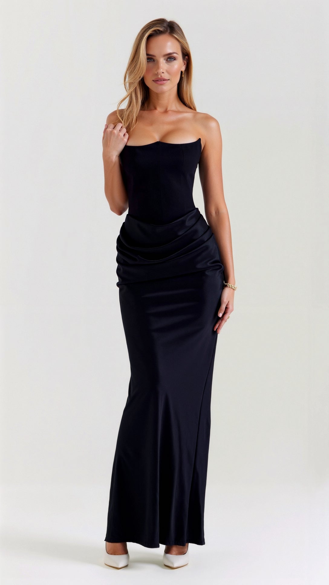 Sophia Elegant Strapless Maxi Dress for Women, Flattering Floor-Length Long Dress 0