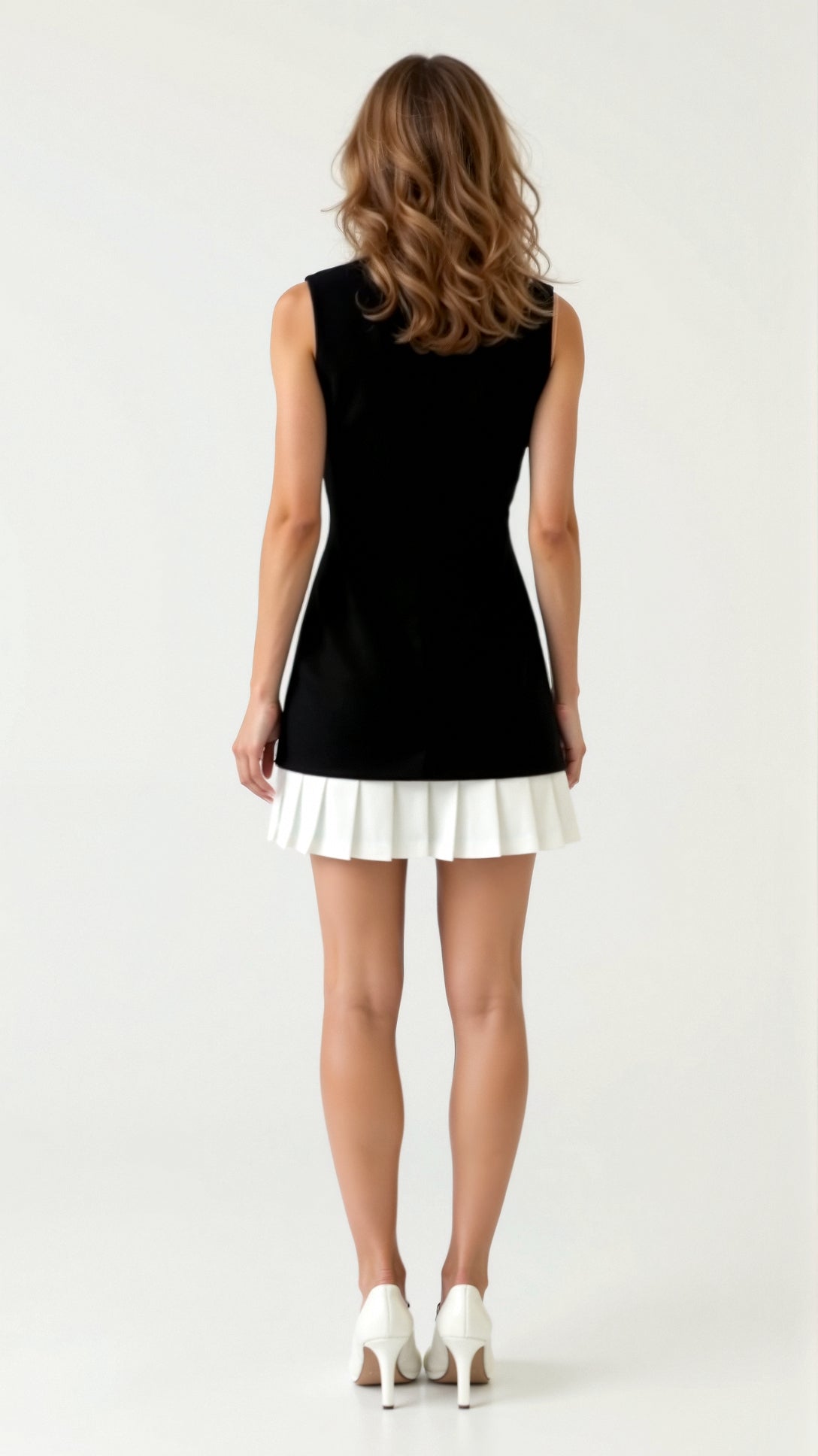 Sophia Sleek A-Line Mini Dress - Women's Summer Dress with Pleated Hemline 1
