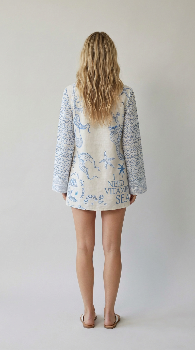 Coastal Muse Printed Shirt Dress