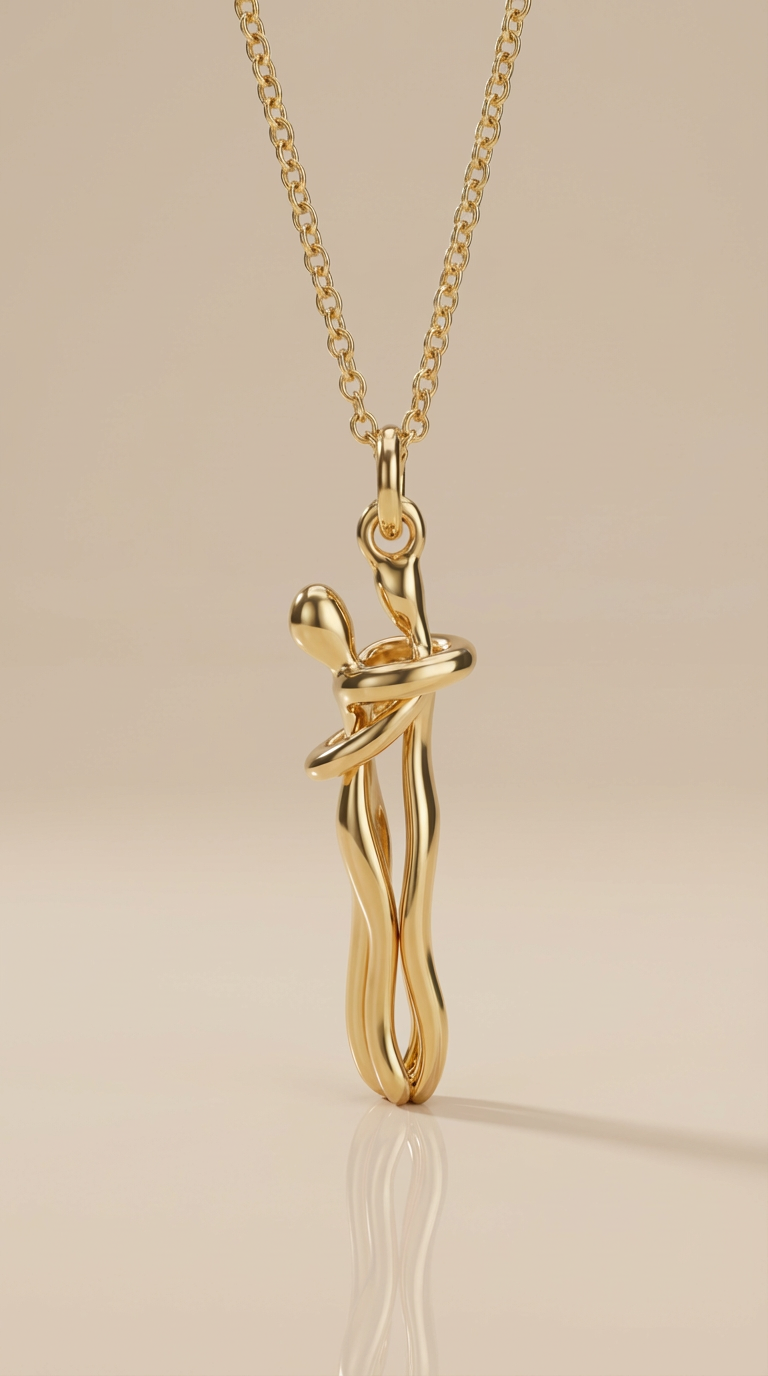 Eternal Embrace Two-Tone Pendant Necklace