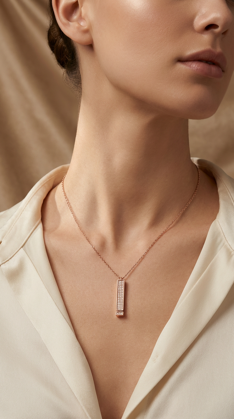 Amora Secret Message Crystal Pendant Necklace