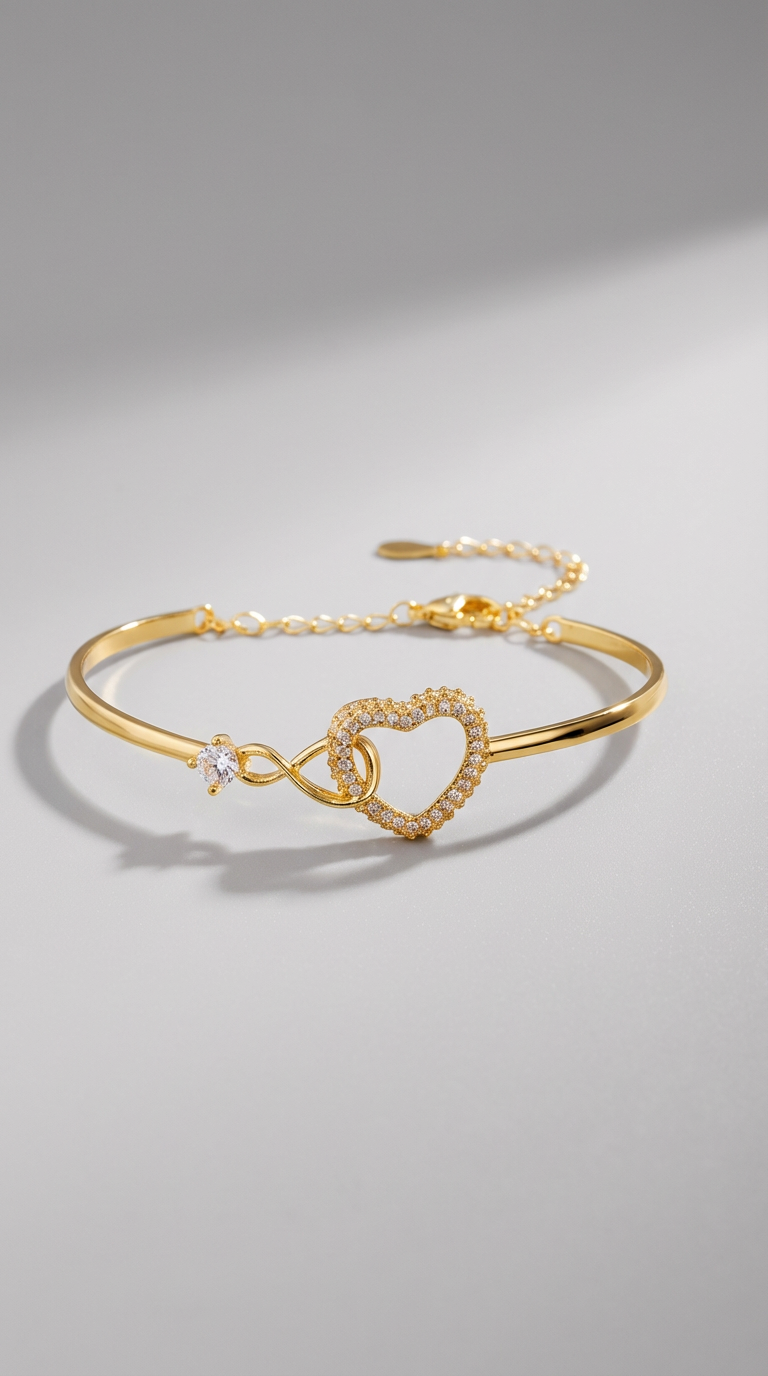 Elara Infinity Heart Crystal Bracelet