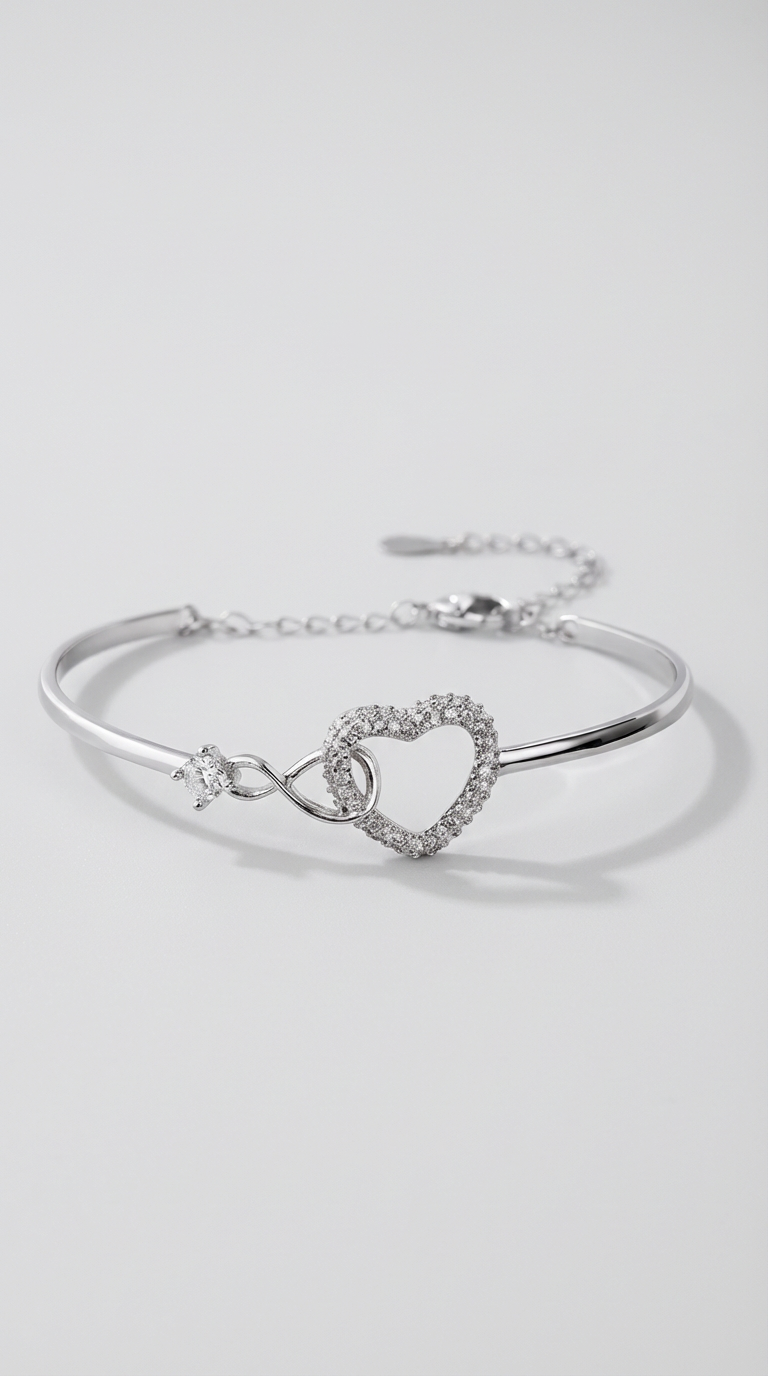 Elara Infinity Heart Crystal Bracelet