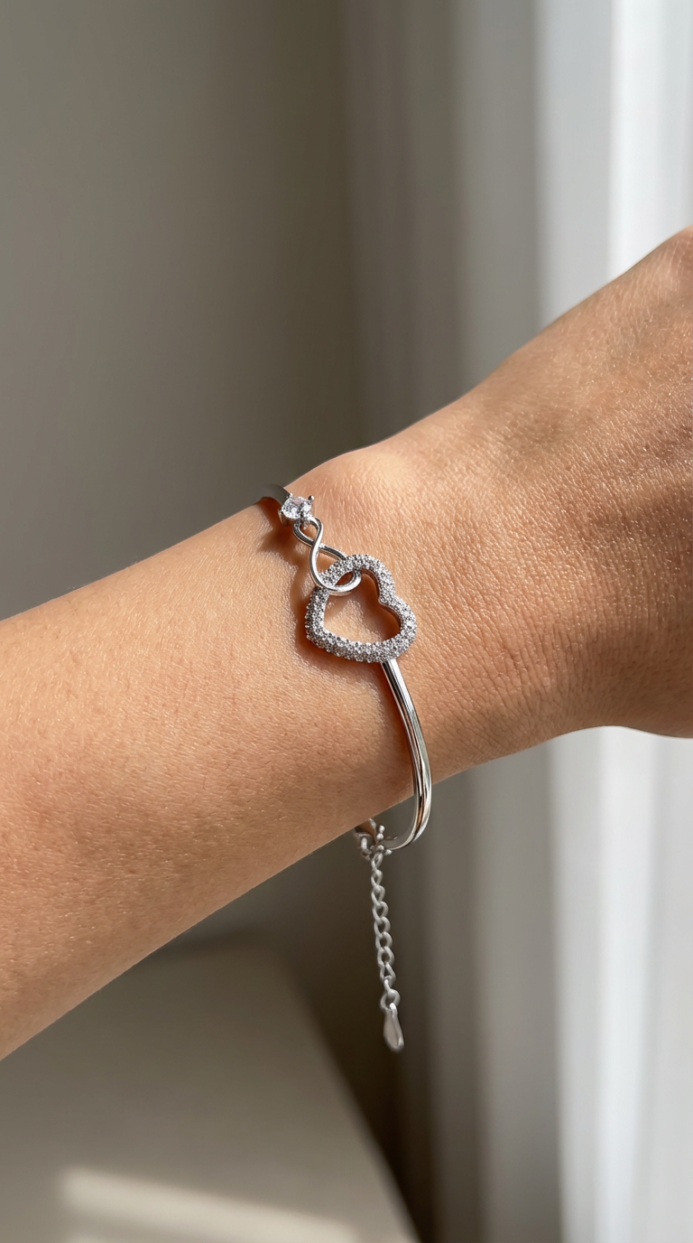 Elara Infinity Heart Crystal Bracelet