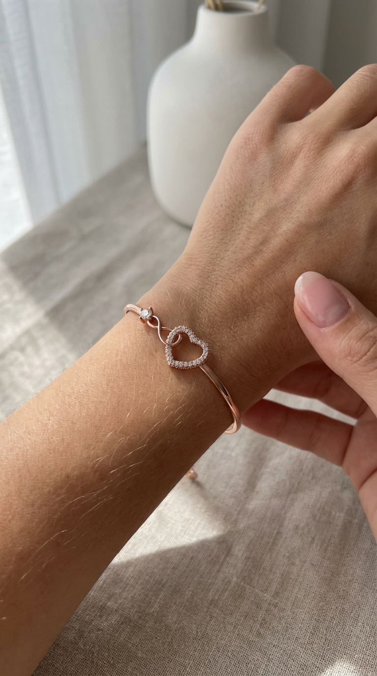 Elara Infinity Heart Crystal Bracelet