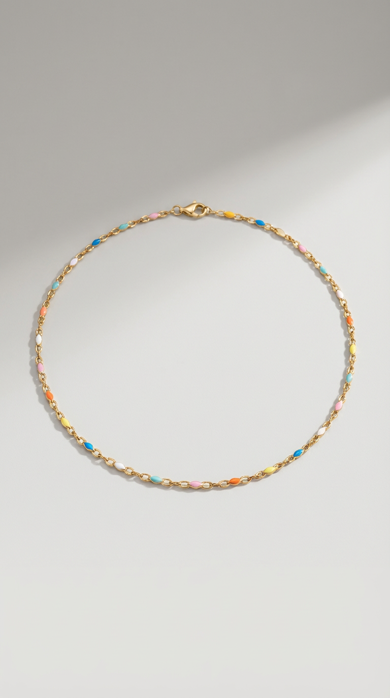 Solene Color Bead Choker Necklace