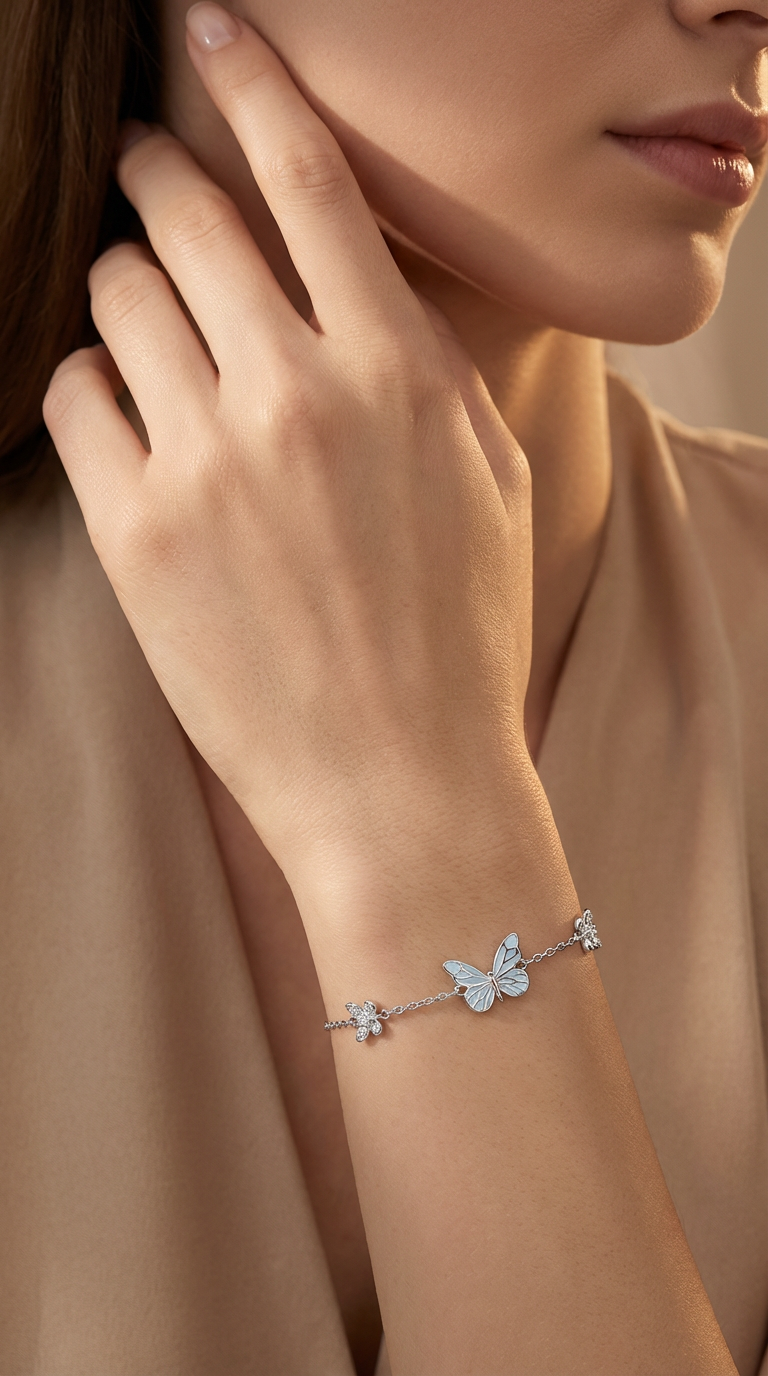 Elise Butterfly Charm Bracelet