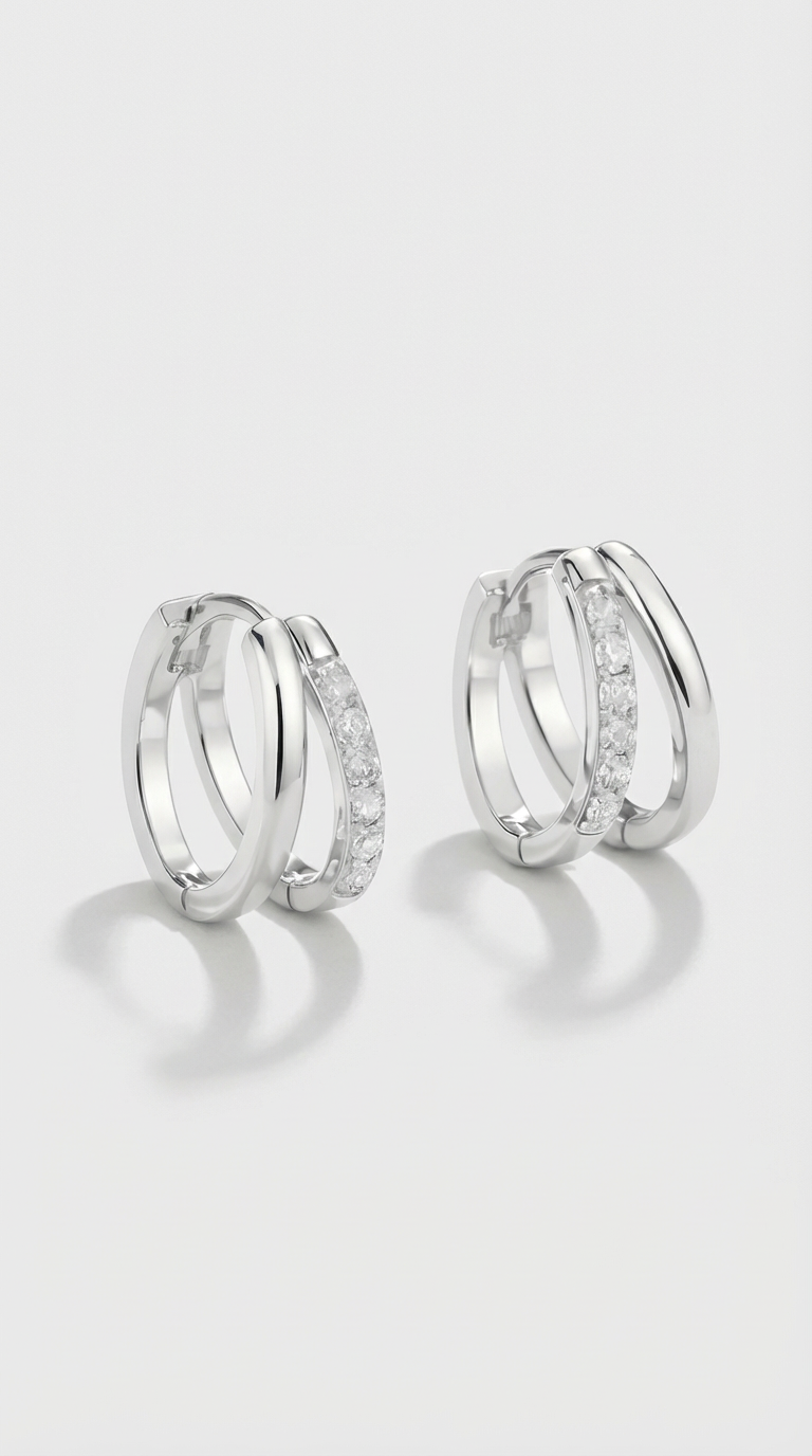 Valeria Crystal Huggie Hoop Earrings
