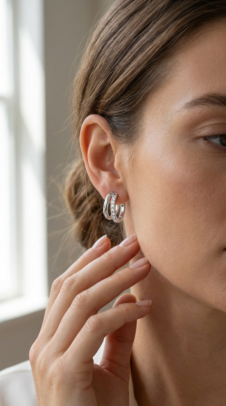 Valeria Crystal Huggie Hoop Earrings