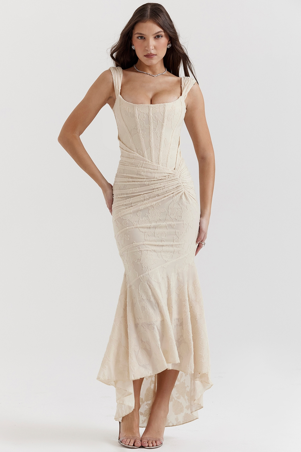 Chloe Ruffle Hem Midi Dress