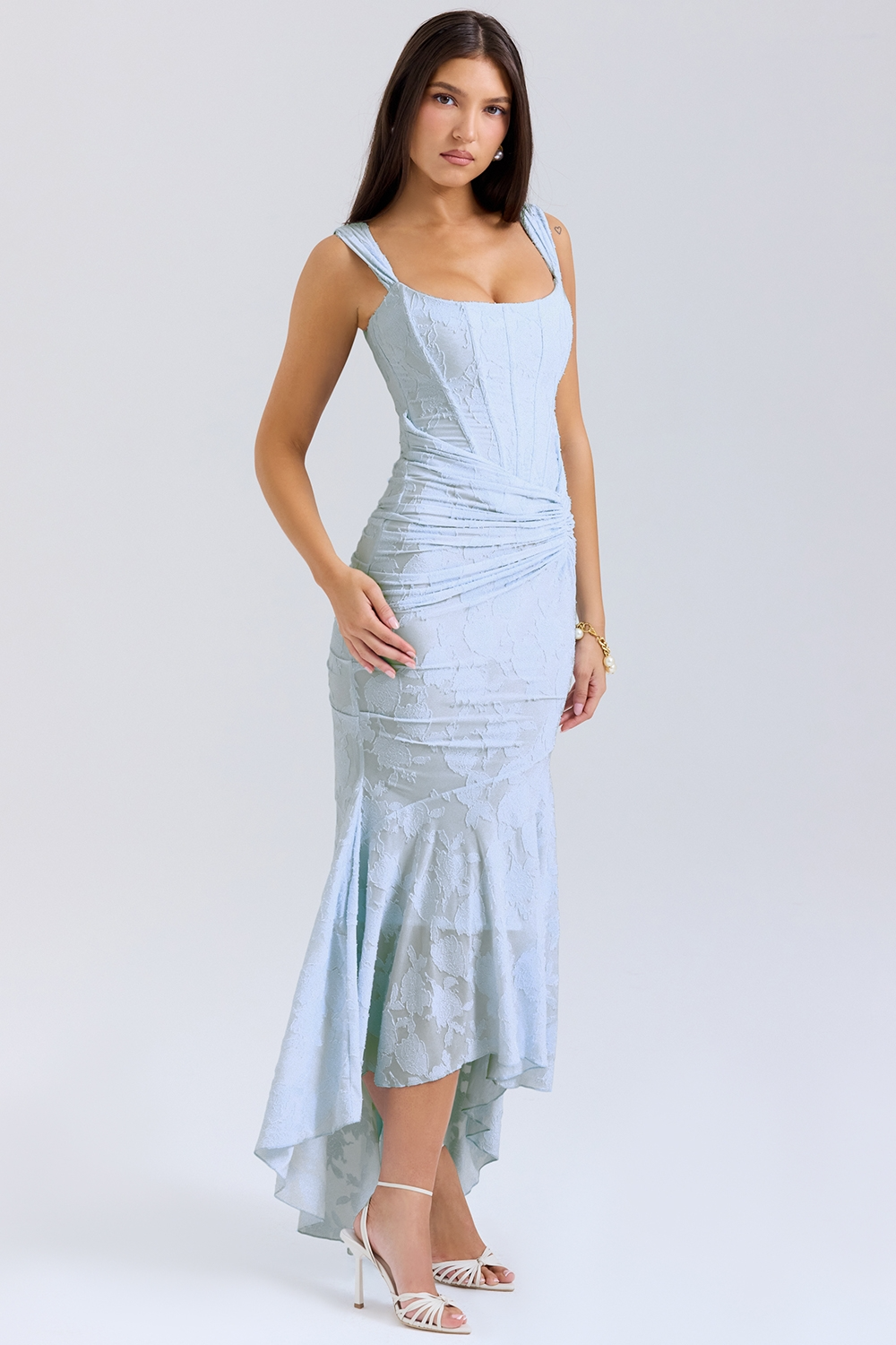 Chloe Ruffle Hem Midi Dress
