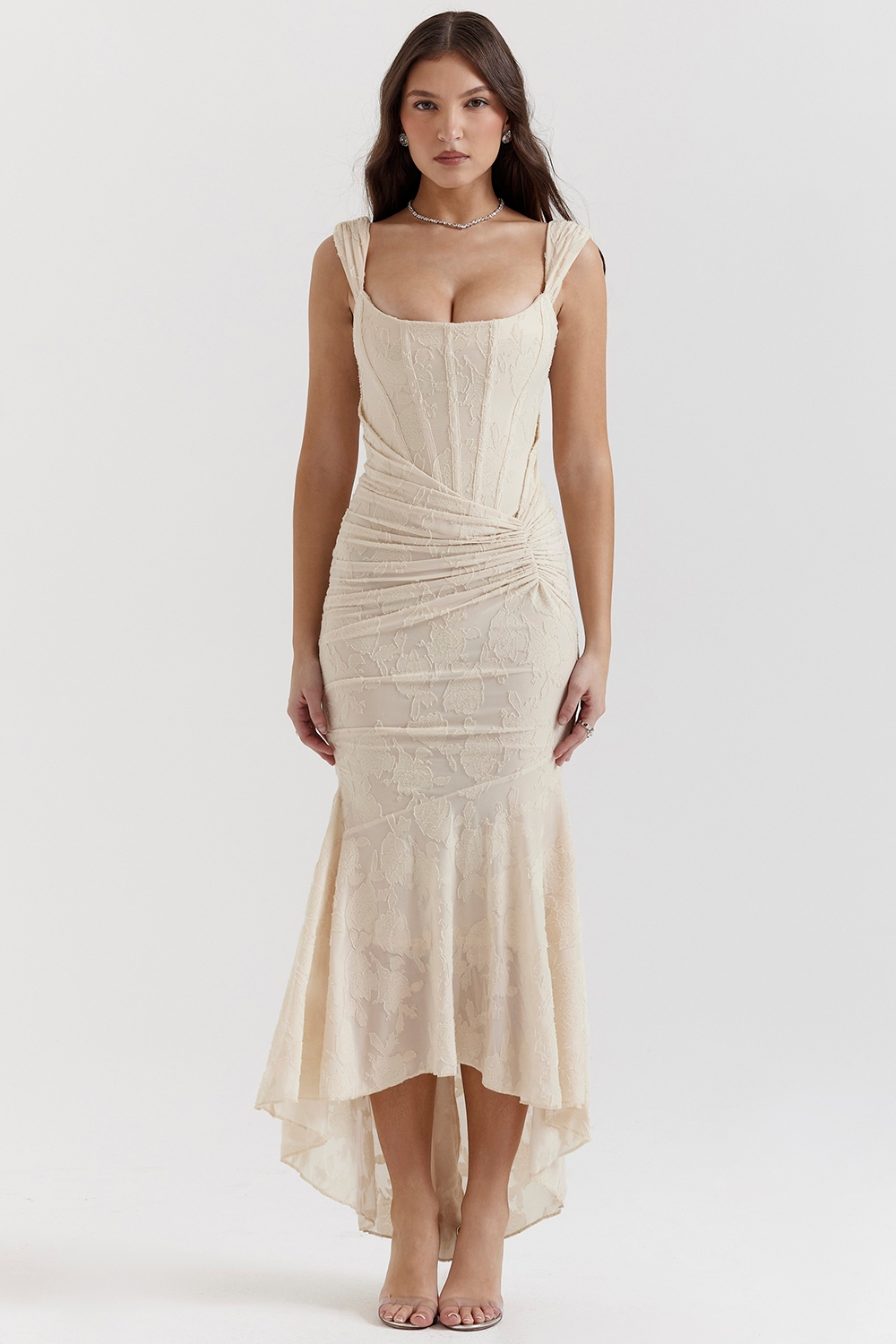 Chloe Ruffle Hem Midi Dress