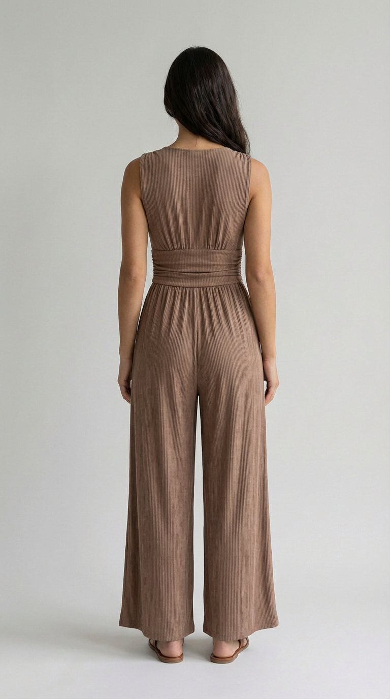 Valentina Plunge Wide-Leg Jumpsuit