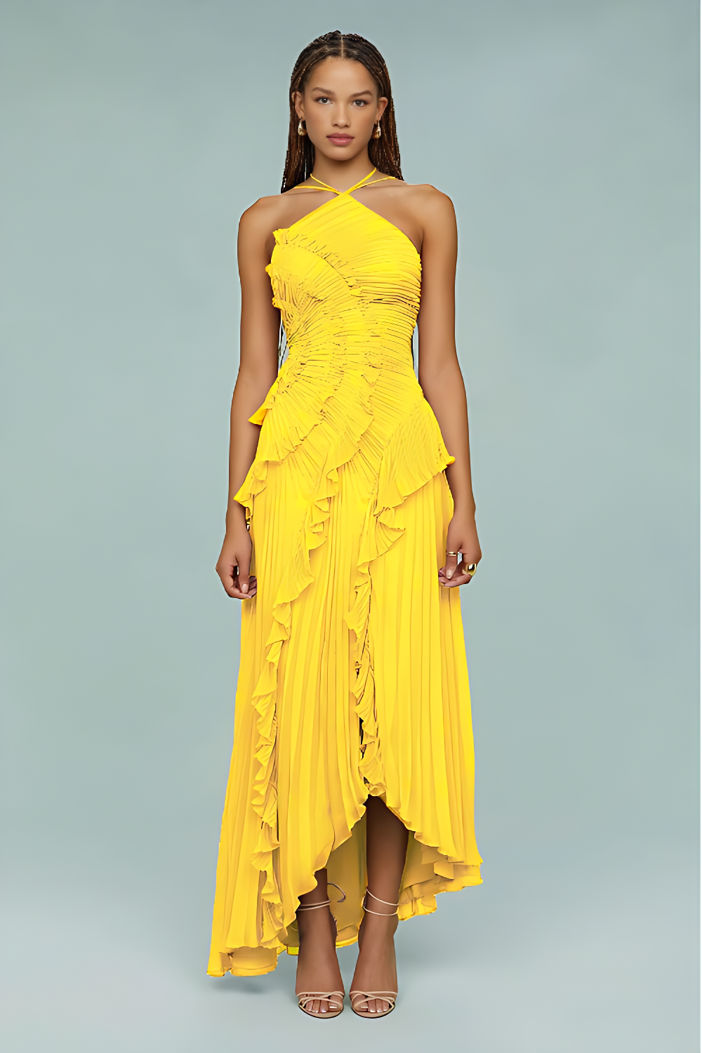 Gianna Halter Ruffle Dress