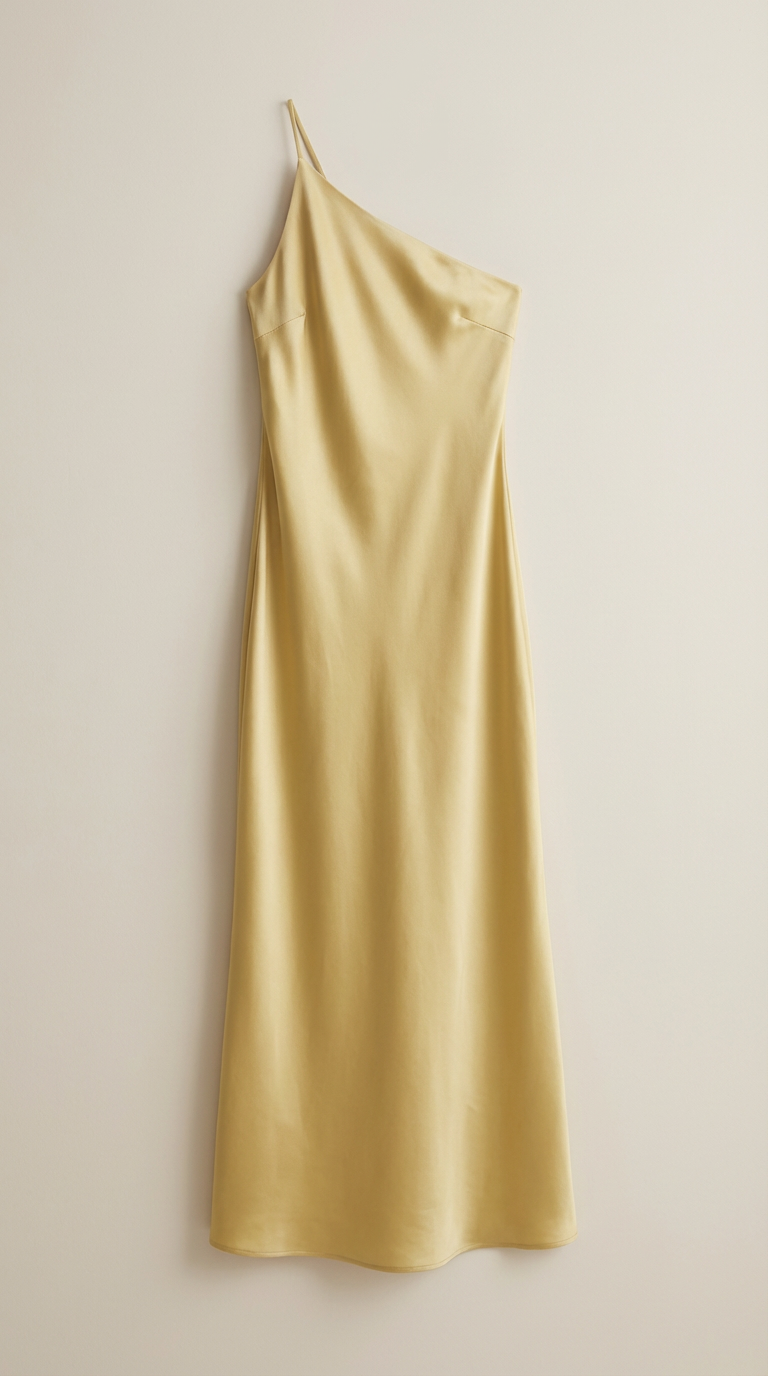 Golden Hour One-Shoulder Satin Maxi
