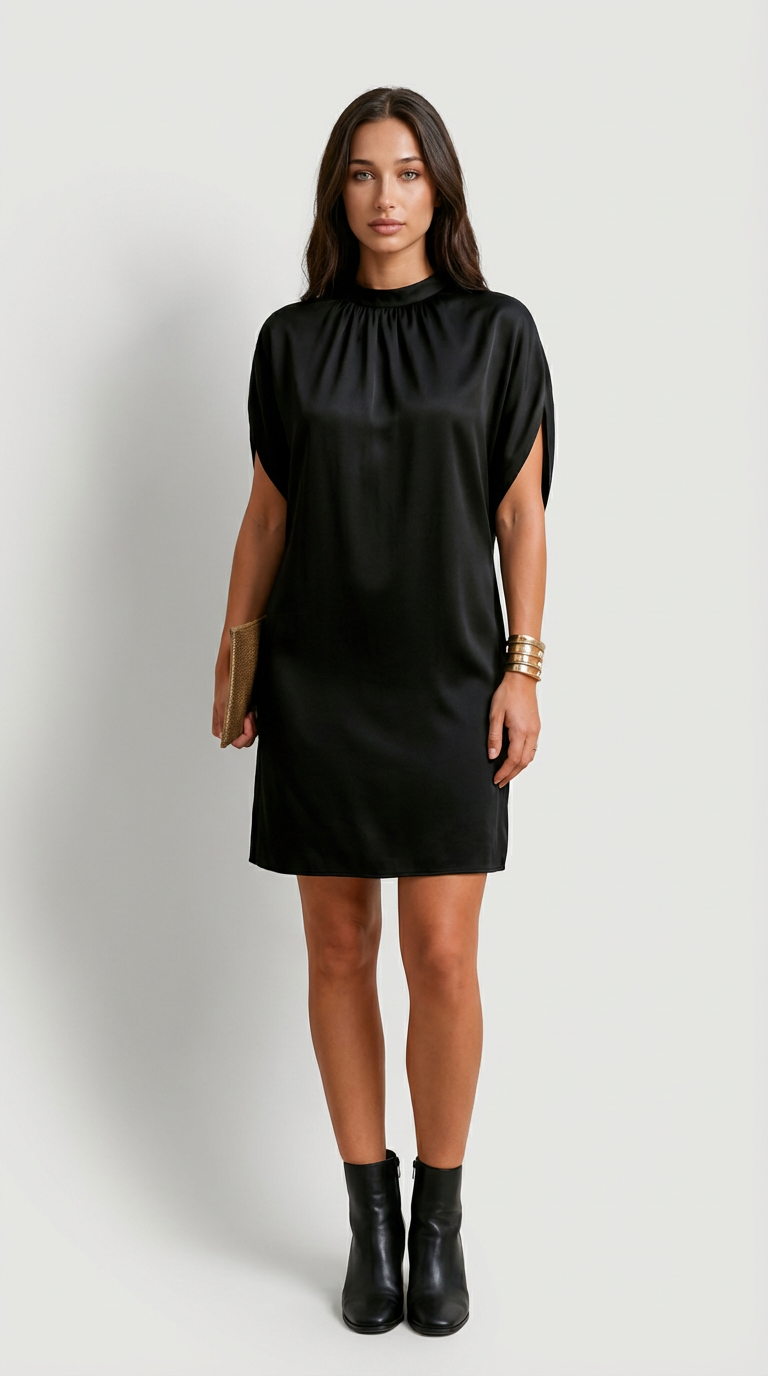 Midnight Drape Shift Dress