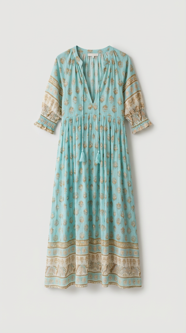 Marbella Boho Tassel Midi Dress