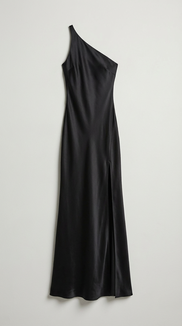 Golden Hour One-Shoulder Satin Maxi