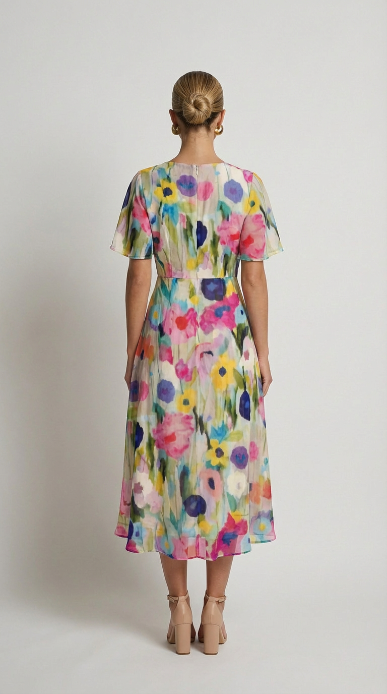Isabella Floral Wrap Midi Dress
