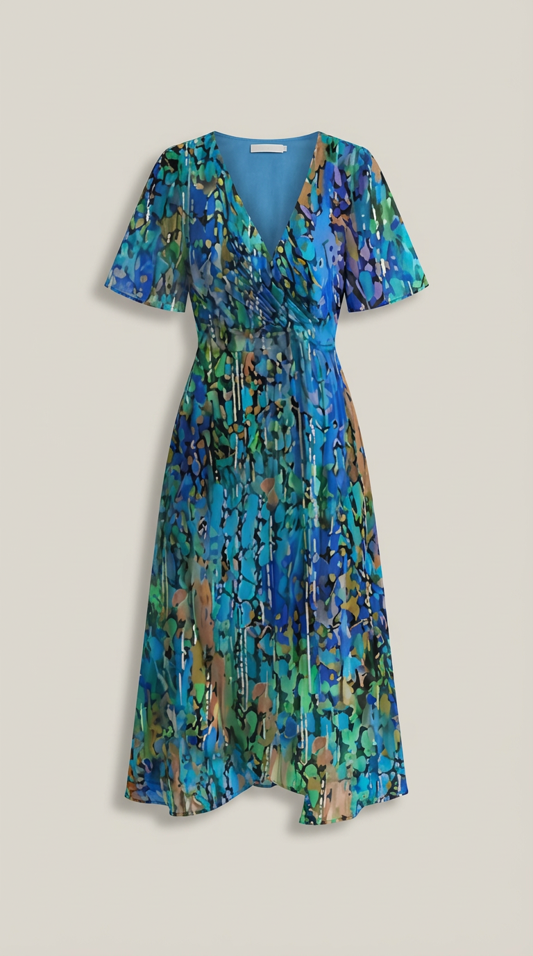 Isabella Floral Wrap Midi Dress