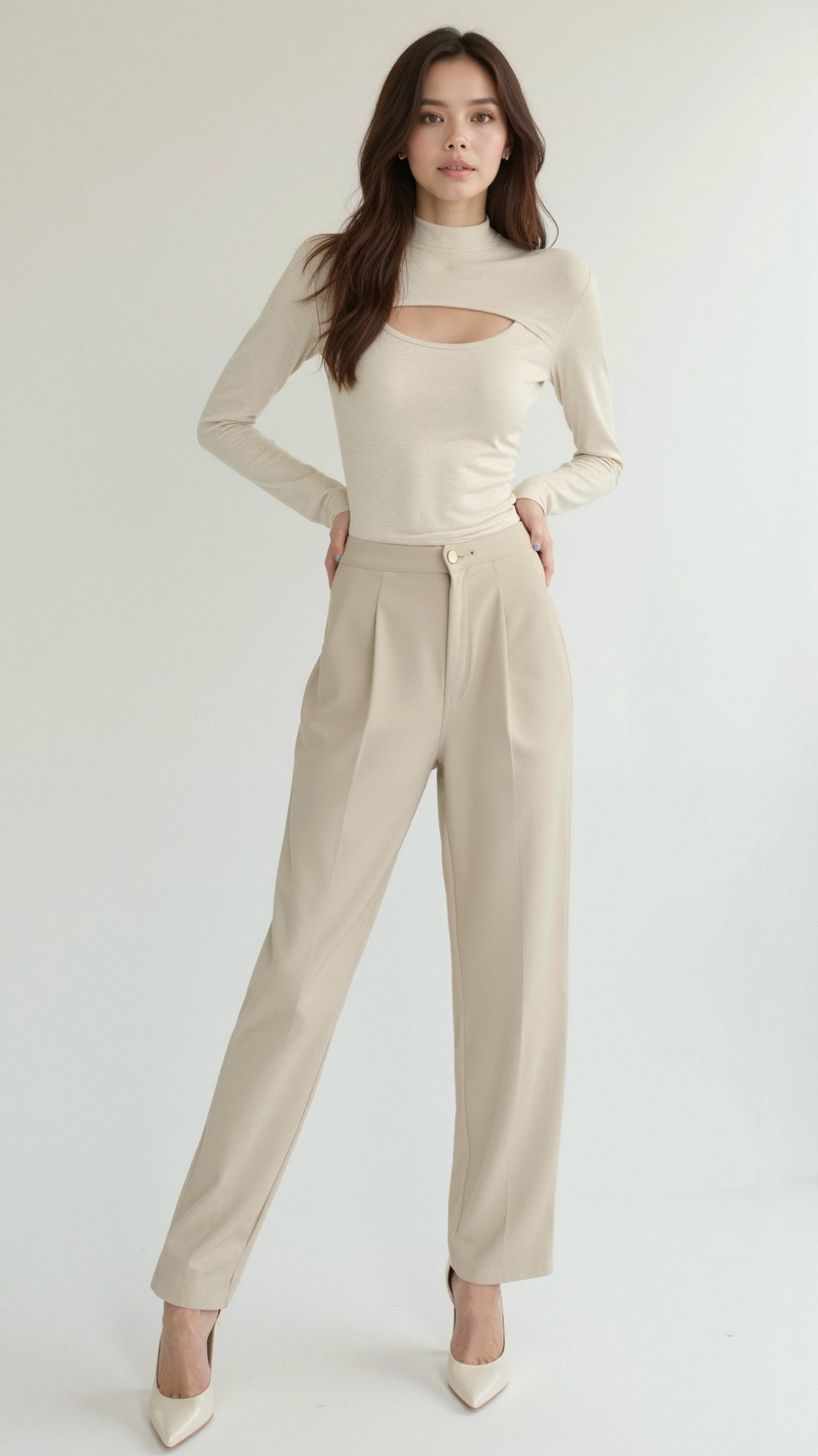 Barbara Chic Cutout Long Sleeve Top 0