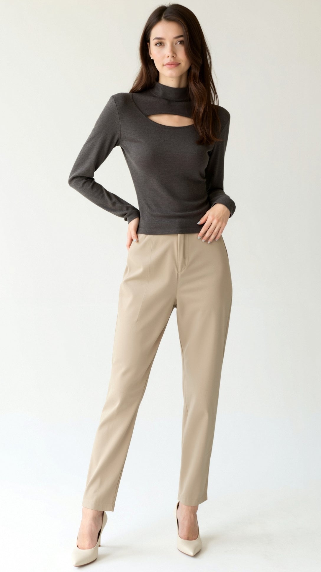 Barbara Chic Cutout Long Sleeve Top 11