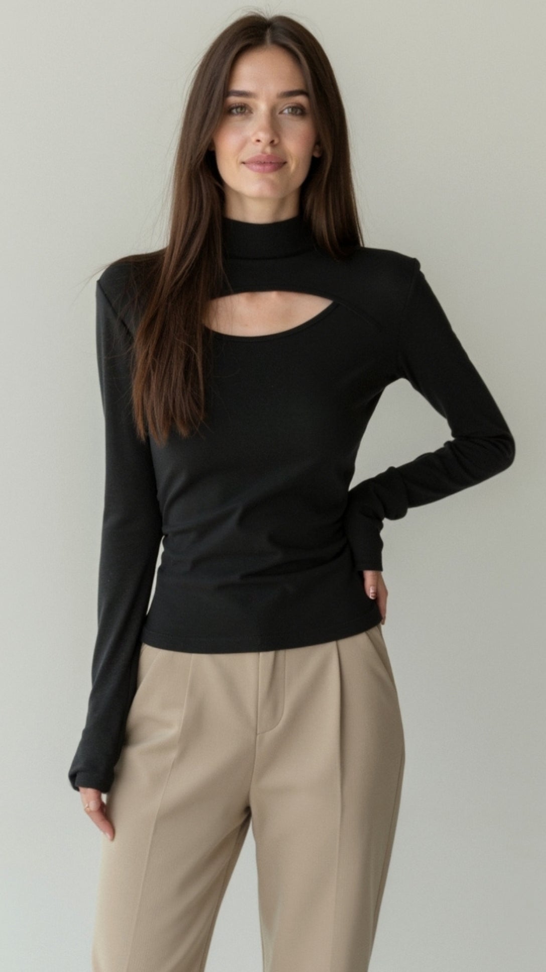 Barbara Chic Cutout Long Sleeve Top 8