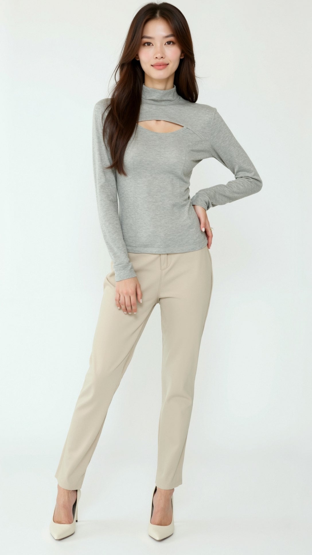 Barbara Chic Cutout Long Sleeve Top 9