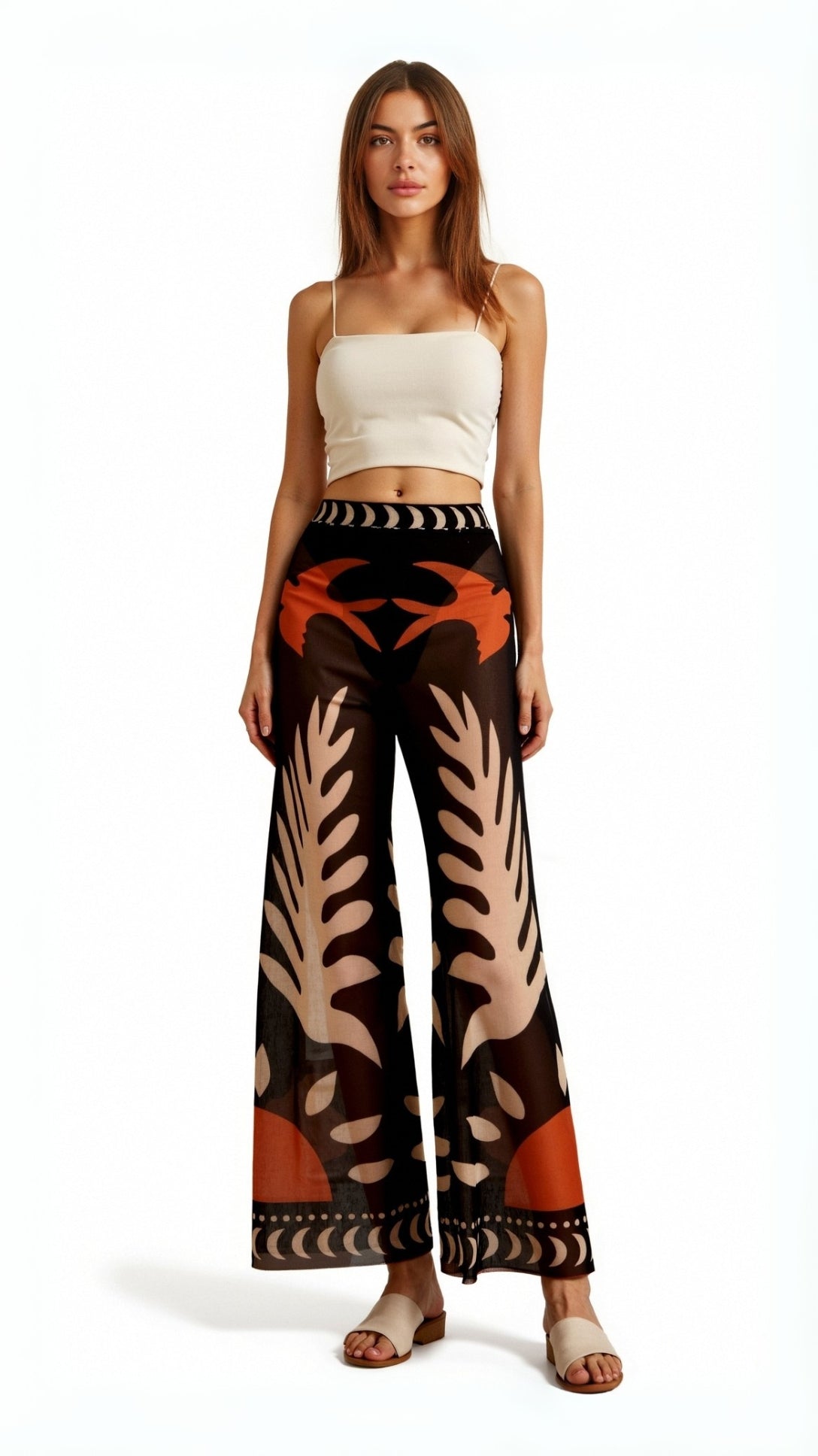 Beth Lightweight Wide-Leg Culotte Pants 0