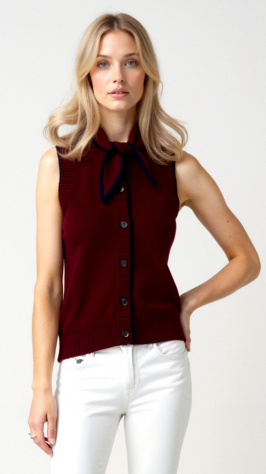 Blair Textured Ribbed Sweater Vest 3
