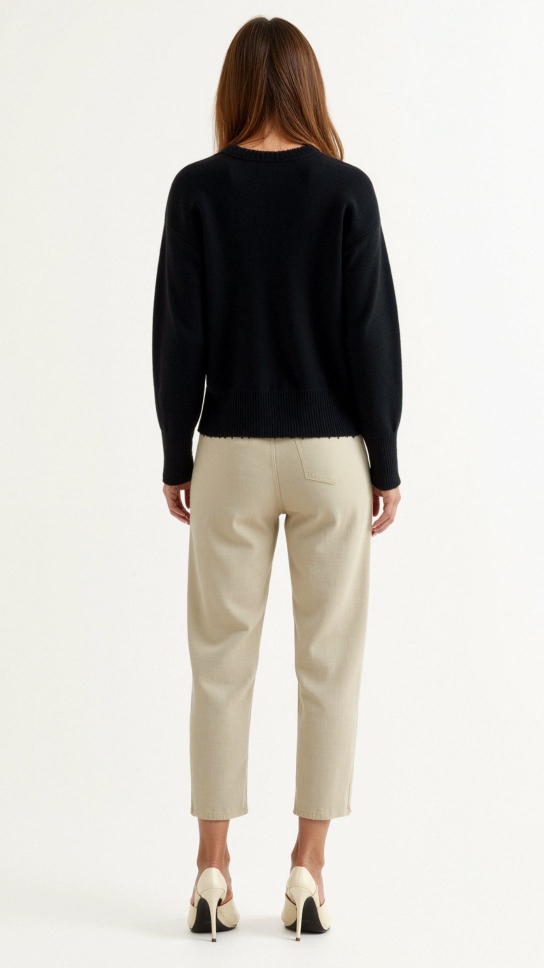 Caroline Elegant Pearl Trim White Cardigan 6