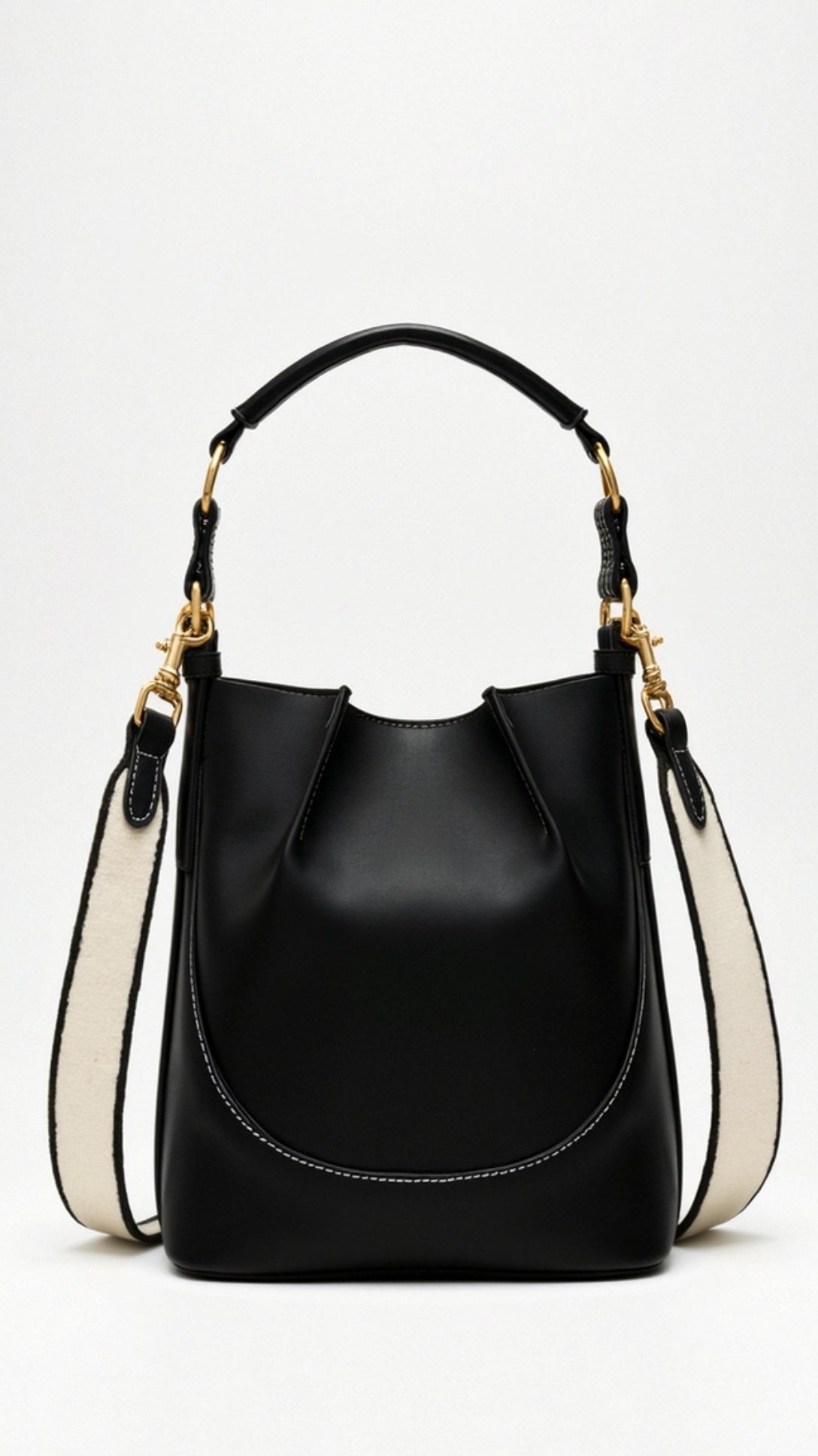 Cassia Sleek Leather Bucket Bag 0